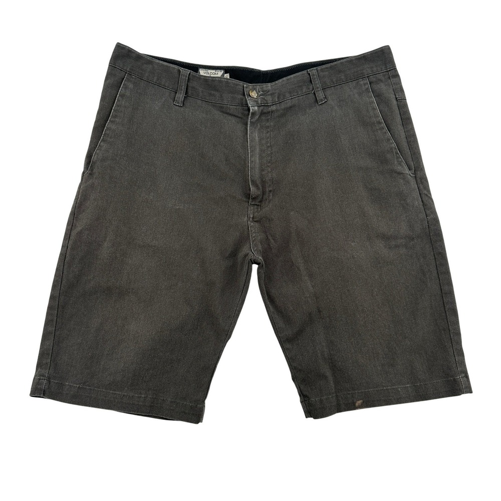 Volcom Frickin Modern Fit Chino Shorts Charcoal Grey Skateboarding Mens Size 36